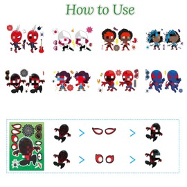 24 Sheets DIY Stickers for Kids, Make Your Own Stickers, DIY Make a Face Stickers, Removable Cartoon Sticker Sheets for Boys Girls Birthday Party Favor Supplies Craft Supplies