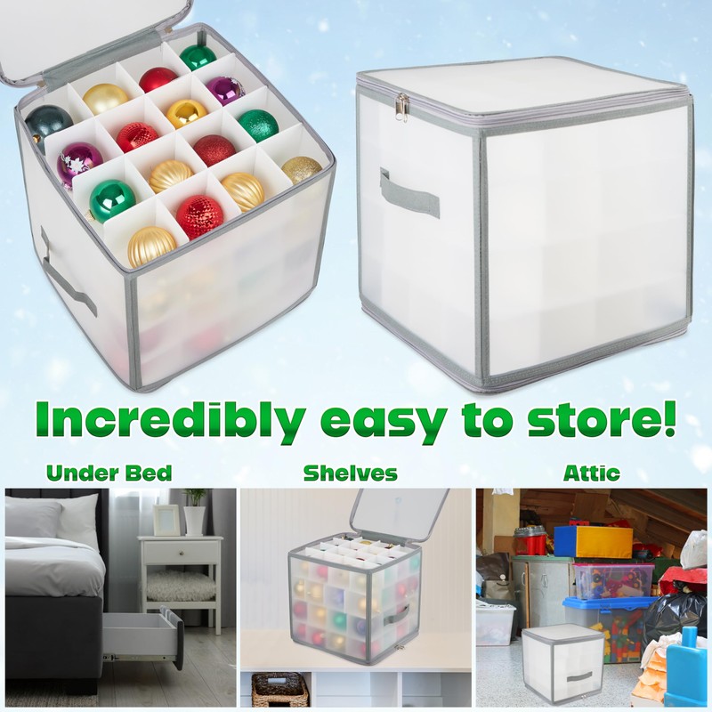 DECO EXPRESS Christmas Ornament Storage Box Christmas Decoration Storage Baubles