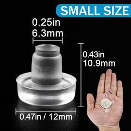 SmallCat 30 PCS Cabinet Door Bumper with Stem, Clear Glass Table Top Anti Slip Pads for 1/4 inch Hole, Rubber Grippers for Table, Furniture, Cabinet