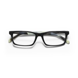 eyebobs Number Cruncher Unisex Premium Readers, Black Front with White Horn Temples, 1.25 Magnification