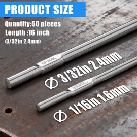 50pcs Stainless Steel TIG Welding Rod ER308L 1.83LB, 3/32"x16" Stainless Steel Welding Rod,Tig Filler Rod Low Splatter Corrosion Resistance, TIG Welding Accessories, Welding Rods