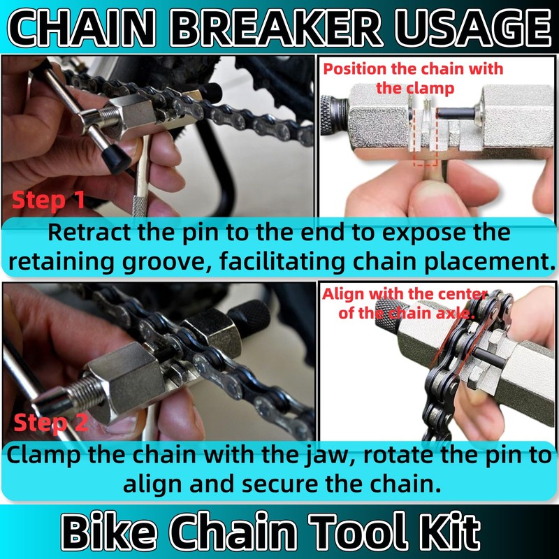 Bike Chain Tool 3 Pcs, Bicycle Link Plier + Chain
