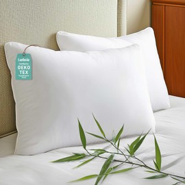 Caelorin Hypoallergenic Bamboo Viscose Shell, Soft Bed Pillows King Size Set of 2 with Down Alternative Filling, Oeko-Tex Certified, Luxury Hotel Quality for Stomach, Back and Side Sleepers