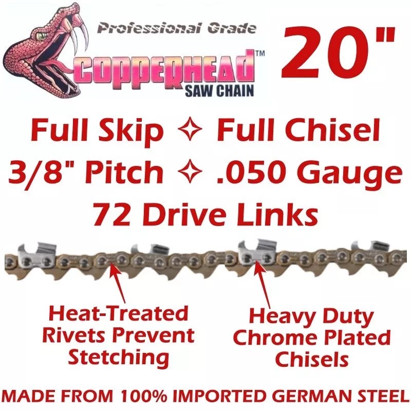 Rotary COPPERHEAD 20" PRO Bar & SKIP Chain - fits