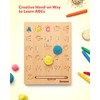 Coogam Wooden Letters Practicing Board, Double-Sided Alphabet Tracing Tool Learning