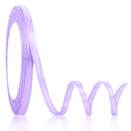 OMAIGAR Light Purple Ribbon 1/4 Inch Width, Solid Satin Ribbons with 25 Yards Length Silk Fabric for Gift Wrapping or Wedding Party Birthday Decoration - Light Purple,1/4 Inch x 25 Yards