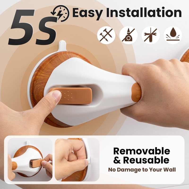 TAILI Shower Grab Bar, 2 Pack 12 Inch Suction Grab