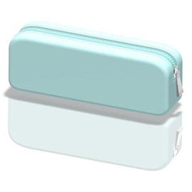 Travel Makeup Brush Holder, Silicone Makeup Bag with Zipper Pouch Holder Case for Organizing Cosmetics Pencils Daily Work light Blue Color