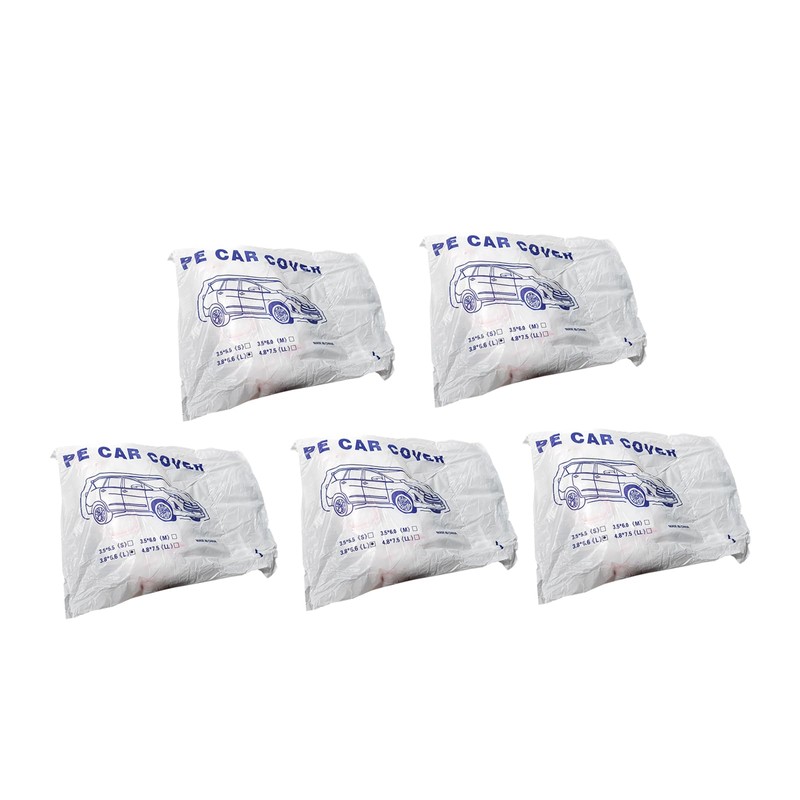 5 Packs Disposable Car Cover Clear Plastic Car Covers Universal