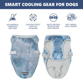 Spark Paws Dog Cooling Vest - SPF 50 UV Sun Protection - Summer Heat Relief Gear for Dogs, Lightweight, Evaporative Cooling - Dog Anxiety Relief Vest During Hot Days - Ice Blue, Small