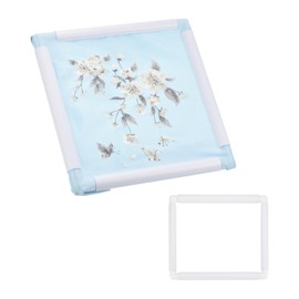 PATIKIL Embroidery Hoops Universal Clip Embroidery Hoop Frame Reusable Square Rectangle Plastic Clip Frame Embroidery Hoop for Art Craft Sewing (8x8Inch), White