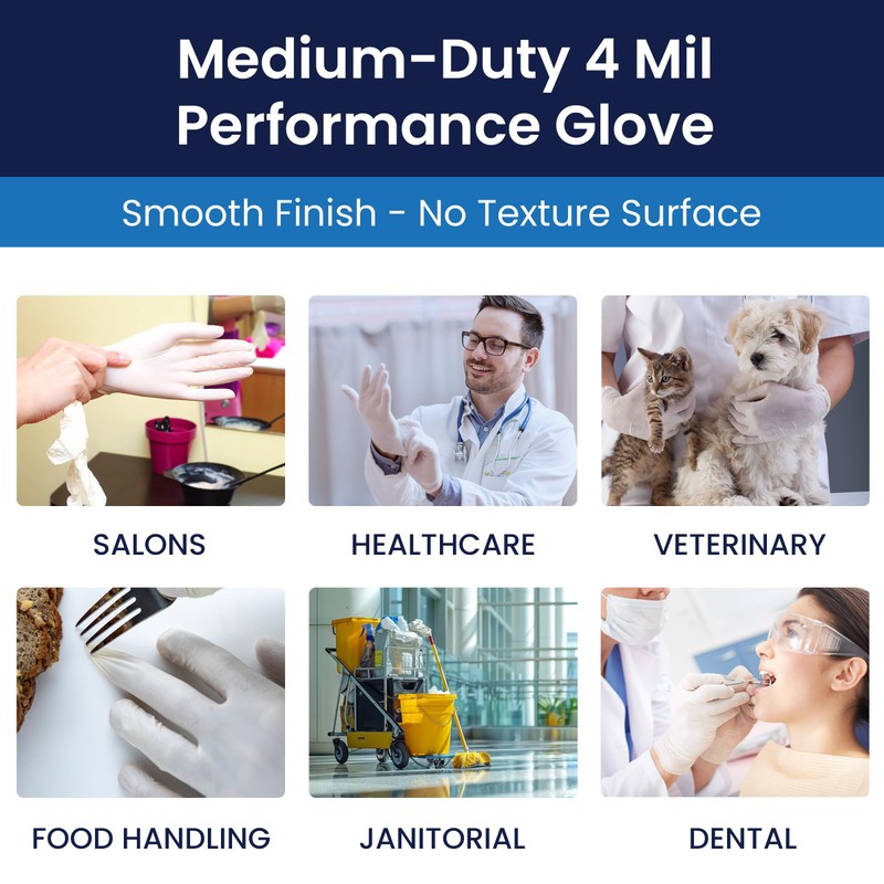 Adenna Vitex 4 mil Vinyl Powder Free Exam Gloves (Cream,