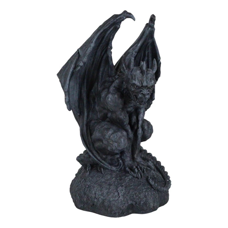 Warden Large Cathedral Guardian Crouching Winged Gargoyle Statue 12.5"H Fantasy