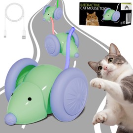 Paws&Whiskers Cat Toys Interactive Cat Toy, Cat Toys for Indoor Cats Adult Kitten, Motion Activated USB Rechargable Smart Automatic Cat Toy with Slow and Fast Mode (Green)