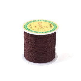 Pandahall 150 Yards Nylon Beading Cord 0.5mm Braided Nylon Thread String Chinese Knotting Cord with Plastic Spool for DIY Craft Jewelry Making (CoconutBrown)