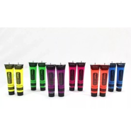 GLOW Arte 12 Pinturas Body Paint Neon Luminosas Glow Cuerpo/cara+regal