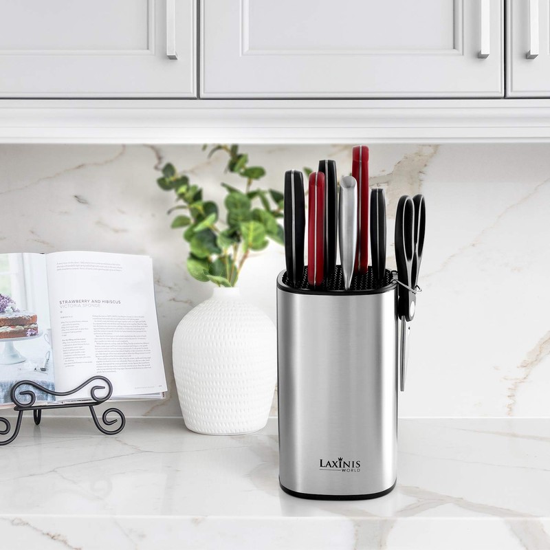 Universal Knife Block, Stainless Steel Knife Holder, Knife Organizer, Modern