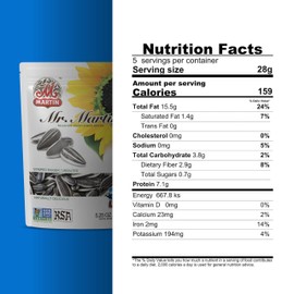 MR. MARTIN Freshly Roasted Unsalted Sunflower Seeds To Eat – Non-GMO, Kosher, Crunchy, Delicious, Vegan, Keto Friendly, Low Sodium Snack – 5.25 Oz, 6 Pack