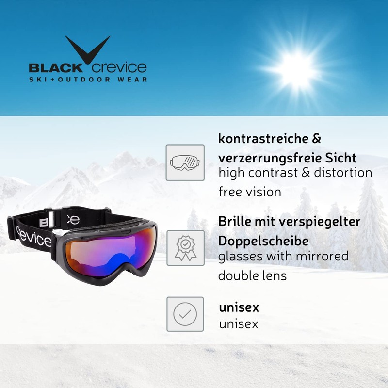 Black Crevice Adults 'Ski Goggles White white/Silver Size:One Size