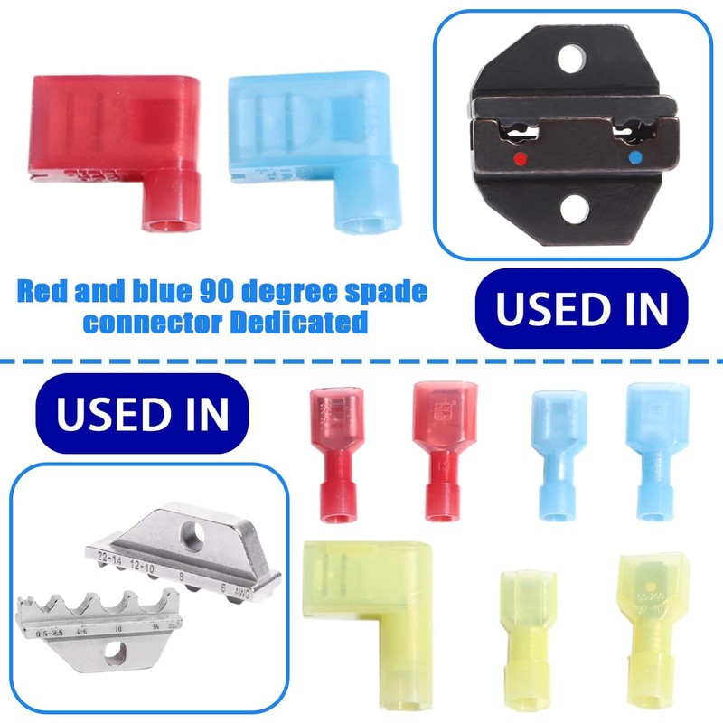 aikoolwer Nylon Spade Connector Right Angle Kit 90 Degree Terminal