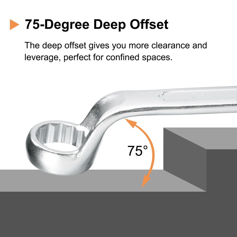 sourcing map Offset Extra Long Box End Wrench 24 x