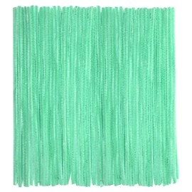 TOAOB 100pcs Pipe Cleaners Pale Green Pipe Cleaners Chenille Stems 6mm x 12 Inch Thick Fuzzy Craft Supplies for Art Projects DIY Flowers Animals Making Crafts Decoration