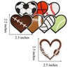HEYTRCO 8PCS Heart Ball Iron on Patches, Tennis Basketball Baseball
