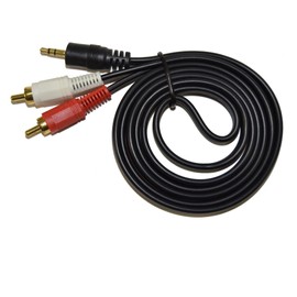 HQRP Y Audio Cable Splitter 4 ft (3.5mm Jack to 2 RCA Male Stereo Plugs) for Home Stereo Audio Source to Stereo Receiver or Multimedia Speakers Coaster