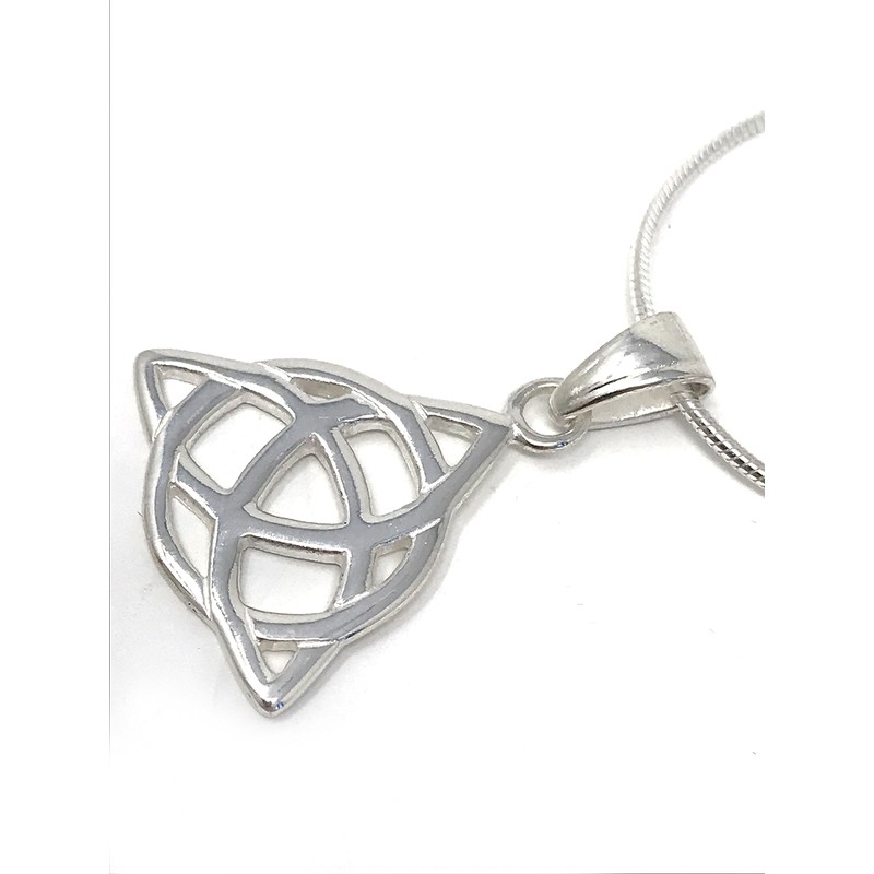 925 Sterling Silver Trinity Knot Pendant on Snake Chain, Sterling