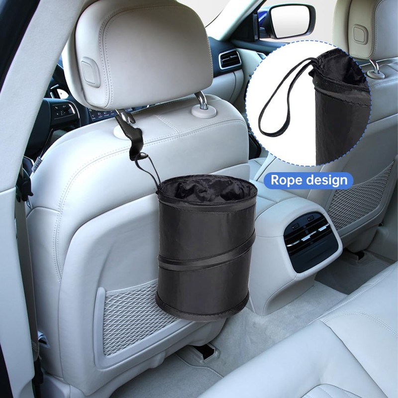 2 Pack Car Trash Bins, Mini Collapsible Car Garbage Can