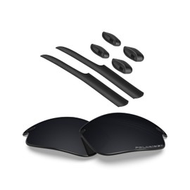 BLAZERBUCK Anti-salt Polarized Replacement Lenses & Sock Kit for Oakley Fast Jacket OO9097/Fast Jacket Asian Fit OO9162 - Black