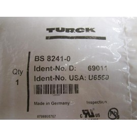 TURCK BS 8241-0 (U6560), 250V, 4-6MM CABLE DIAMETER, 4AMP, 4PIN, CONNECTOR, FIELD WIREABLE, M12 EUROFAST, PG 7 CABLE GLAND, RIGHT ANGLE MALE PLUG, SCREW TERMINALS, STANDARD KEY, UP TO 18 AWG CONDUCTOR