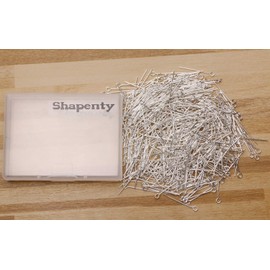 Shapenty 500PCS Mini Metal Wire Eyepins Beading Small Open Eye Head Pins Needles Bulk for DIY Craft Bead Earring Pendant Necklace Bracelet Jewelry Charm Finding Making (Silver, 24mm/1Inch)