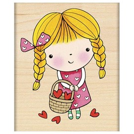 Penny Black 4120H Wood Mounted Rubber Stamp, Basket of Love