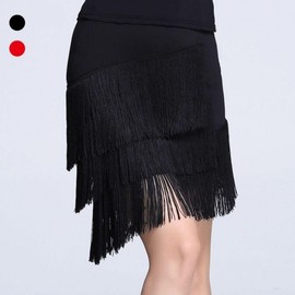 Flyce Cut Latin Dance Dress Dancesport Practice Skirt Women's Dancewear Belly Black/M