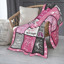 10th Birthday Gifts Blanket for Girl, 60 x 50 Inch 10 Year Old Girl Birthday Gift Cute Throw Blanket for 10th Birthday Decorations (Pink-10th)