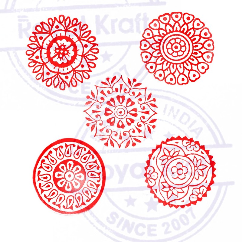 Oriental Shapes Mandala and Persian Wood Block Print Stamps (Set