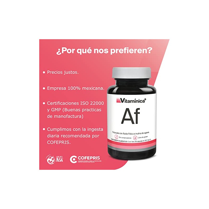 Vitamínica Ácido Fólico 400mcg Cápsulas Días Nutrición Diaria