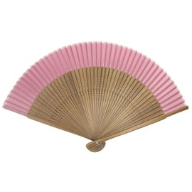 Kyoetsu Men's Hand Fan, Pure Silk, Plain Tea Bone Set, 2-Piece Set, Brown Bone 2