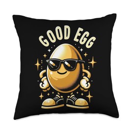 LT731-Good Egg Classic Fun Graphic for Positive Vibes Throw Pillow