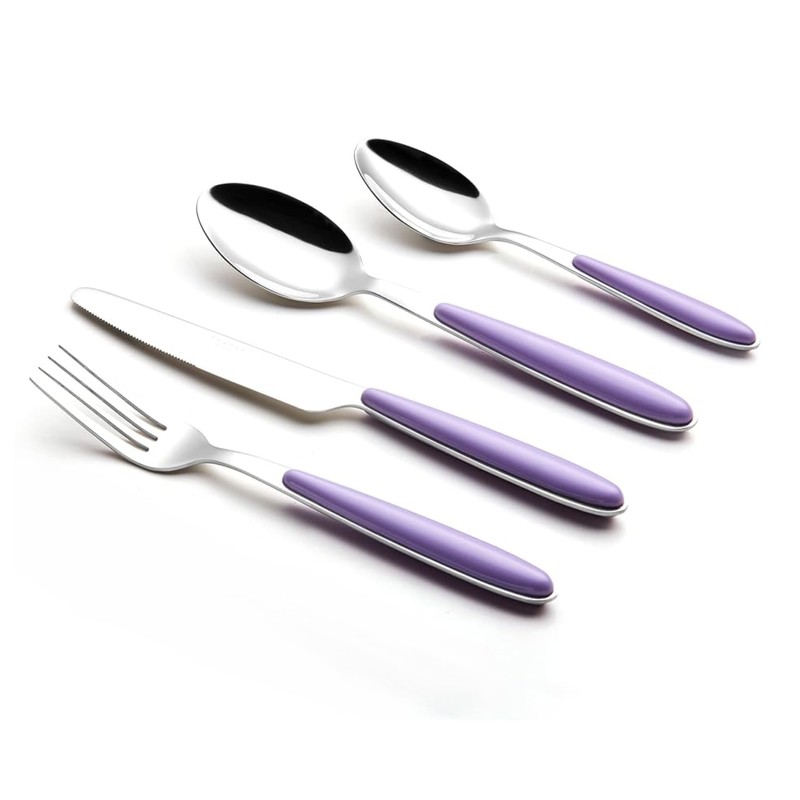 EXZACT Cutlery Set 16pcs Stainless Steel with Colour Handles -EX07