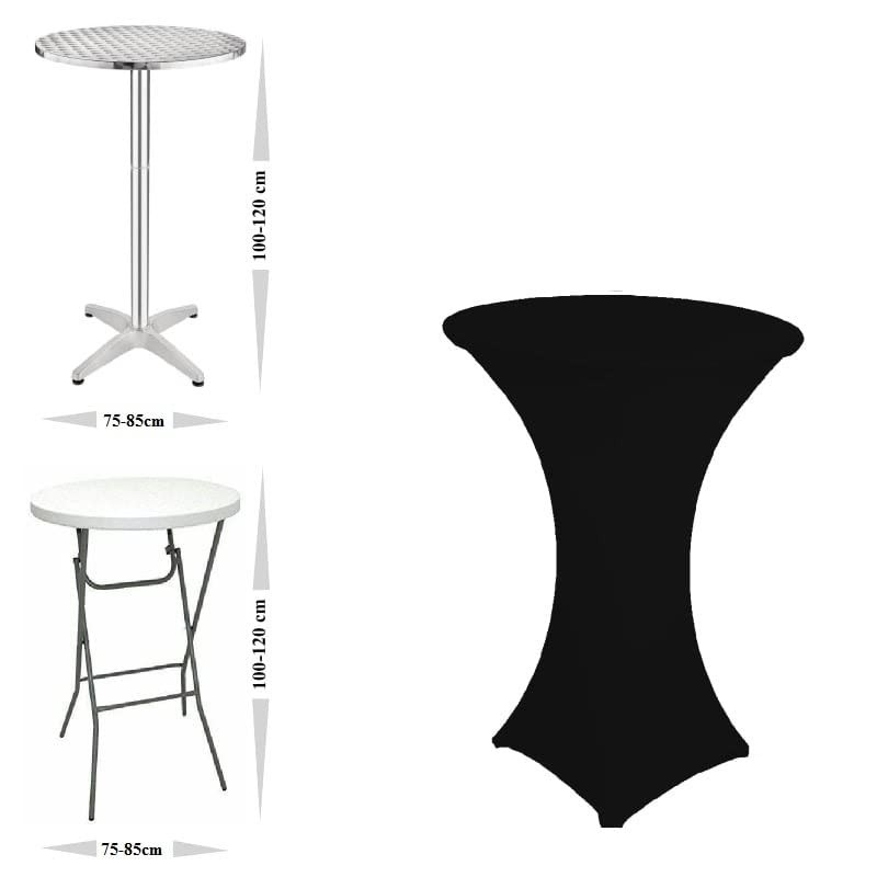 black or white Spandex stretch Cover for Poseur Table with