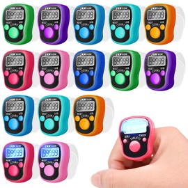 15 Stück Fingerzähler Mini: LED Digitaler Fingerzähler mit Nachtlichtfunktion, Mechanischer Handzähler Mini Finger Counter mit LCD-Anzeige für Golf, Reihenzähler Sport, Sporttreffen(Zufällige Farbe)