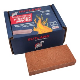 Rutland Fire Bricks for Wood-Burning Fireplaces & Woodstoves, Red, Case of 6