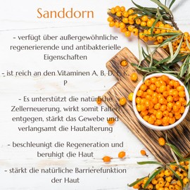 Green idea Sea Buckthorn Cream - Hand Cream Natural Cosmetics - Body Lotion - Moisturising Cream - Intensive Protection for Skin and Nail Bed - Regenerating and Soothing Effect 100 ml