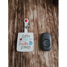 Coffee gives me Teacher Powers Classroom doorbell Holder, Class Bell Case Keychain