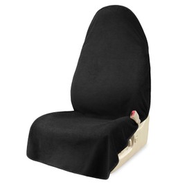 AOTOTON Car Seat Covers 1 Pack Black Waterproof Towel Car Seat Cover Universal Fit for Most Trucks SUV Fitness Athletes Pets Gym and Water Sport