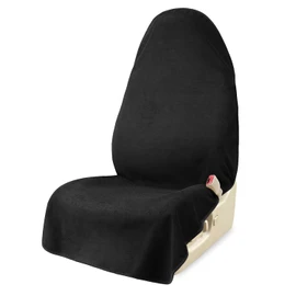 AOTOTON Car Seat Covers 1 Pack Black Waterproof Towel Car Seat Cover Universal Fit for Most Trucks SUV Fitness Athletes Pets Gym and Water Sport