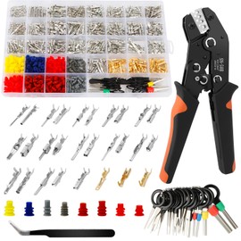 969Pcs Automotive Pin Connectors Kit,28 Types Electrical Terminal Pins Kit with Crimp Tool Male&Female Wire Connector Terminal Wire Harness 1/1.5/1.8/2.2/2.3/2.8/3.5mm (969PCS Pin Kit & Crimp Tool)
