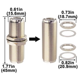 Boobrie UHF Female to UHF Female SO-239 UHF to UHF Coax Adapter SO239 to SO239 Bulkhead Connector Low Loss Female to Female Coax Adapter 4.5cm Pack of 2